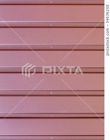 Reddish-brown corrugated steel sheet with guides. Reddish-brown corrugated steel sheet with guides. 34636208