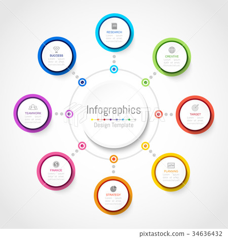 Infographic design elements with 8 options - Stock Illustration ...