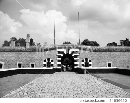 Entrance gate to Small Fortress of Terezin Entrance gate to Small Fortress of Terezin 34636630