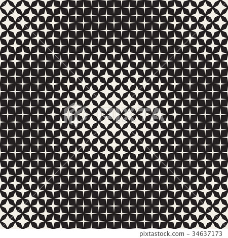 Geometric Seamless Star Shapes Pattern. Halftone 34637173