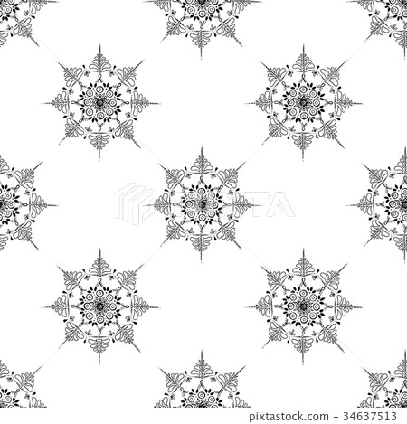 Mandala snowflake seamless pattern gentle Mandala snowflake seamless pattern gentle 34637513