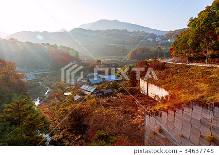 Mizugaki Lake (October Autumn leaves Hokuto City) 34637748