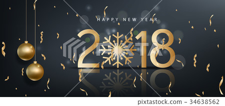 Happy new year 2018 greeting card year of the dog Happy new year 2018 greeting card year of the dog 34638562