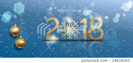 Happy new year 2018 greeting card year of the dog Happy new year 2018 greeting card year of the dog 34638563