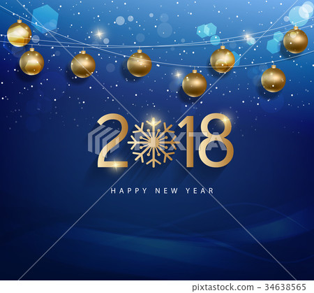 Happy new year 2018 greeting card year of the dog - Stock Illustration ...