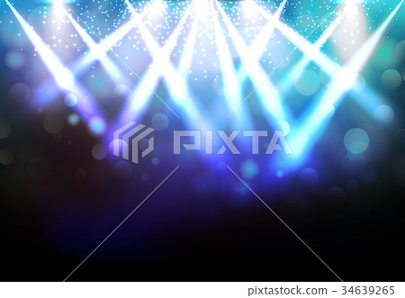 Magic Spotlights with Blue rays and glowing effect 34639265