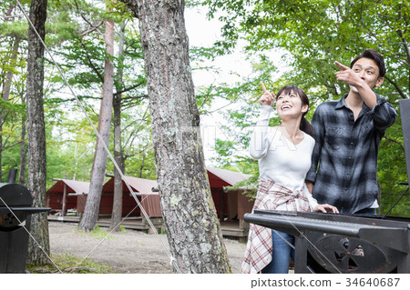 Outdoor BBQ preparation Outdoor BBQ preparation 34640687