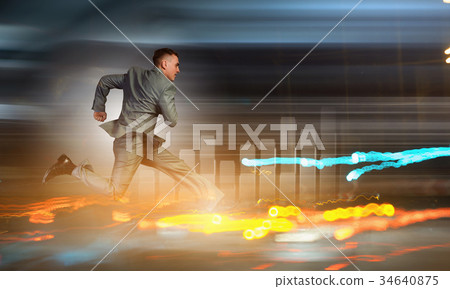 Full speed businessman Full speed businessman 34640875
