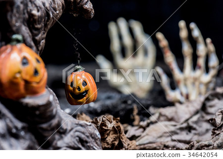 Halloween pumpkin, trick or treat in autumn season 34642054