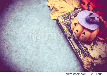 Halloween pumpkin with frame 34642059