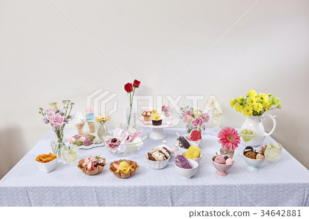 鬆餅，冰淇淋，甜點，裝飾 34642881