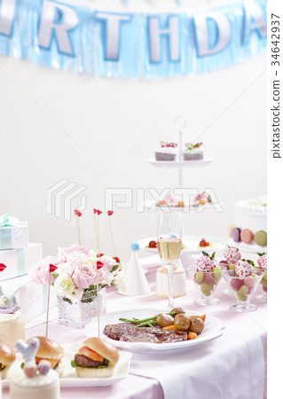 香檳，蛋糕，食物，禮物，聚會，生日 34642937