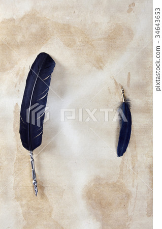 Korean paper, fountain pen, feather pen Korean paper, fountain pen, feather pen 34643653
