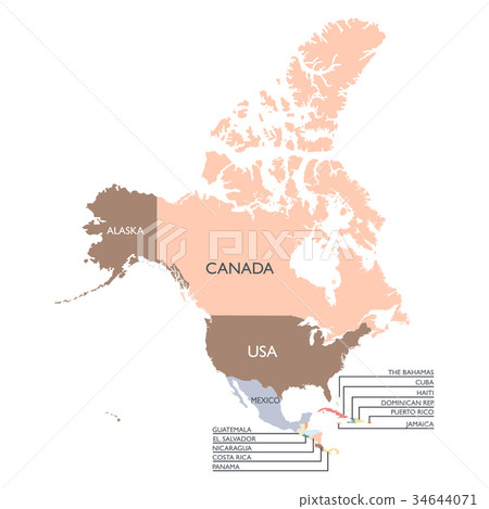 Map of North America continent Map of North America continent 34644071