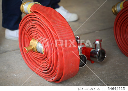 Red hose fire shabby and through use Red hose fire shabby and through use 34644615