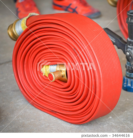 Red hose fire shabby and through use Red hose fire shabby and through use 34644616