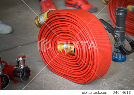 Red hose fire shabby and through use Red hose fire shabby and through use 34644618