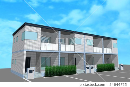 Blue sky and mansion Blue sky and mansion 34644755