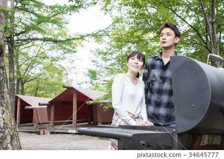 Outdoor BBQ preparation 34645777