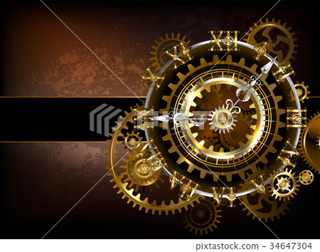 Clock with gears Clock with gears 34647304