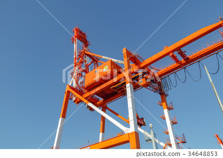 Large fleet of Kobe Port Island 34648853