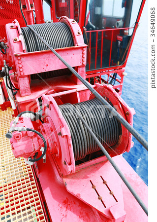 Crane under maintenance routine job by crane Crane under maintenance routine job by crane 34649068