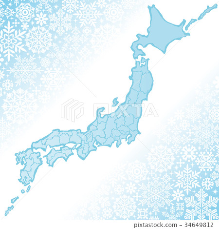 Japan Map Snow Map - Stock Illustration [34649812] - PIXTA