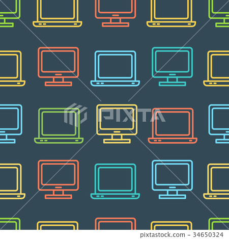 Computer Screen Symbol Seamless Pattern Background 34650324