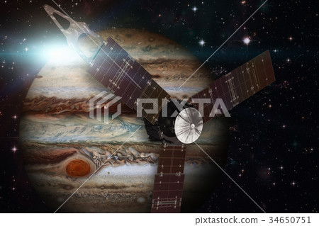 Juno spacecraft and Jupiter. Juno spacecraft and Jupiter. 34650751