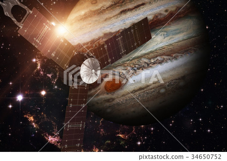 Juno spacecraft and Jupiter. Juno spacecraft and Jupiter. 34650752