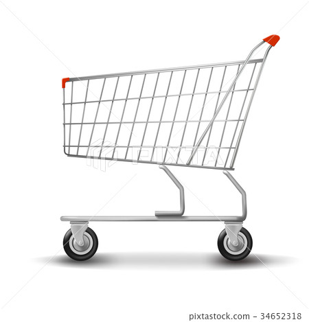 Shopping cart isolated on white background. flat Shopping cart isolated on white background. flat 34652318