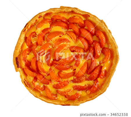 homemade apricot tart isolated on white 34652338