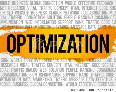 OPTIMIZATION word cloud collage OPTIMIZATION word cloud collage 34653417