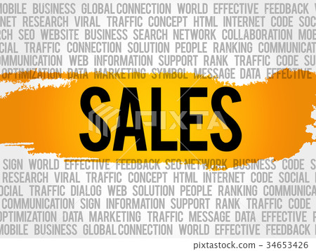 Sales word cloud collage 34653426