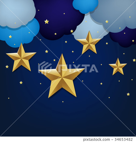 Golden Star And Clouds Golden Star And Clouds 34653482