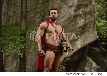 Handsome muscular man in gladiator armor 34653566