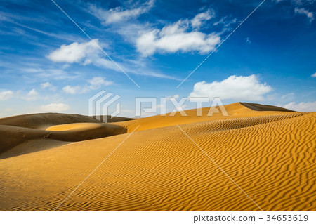 Dunes of Thar Desert, Rajasthan, India 34653619