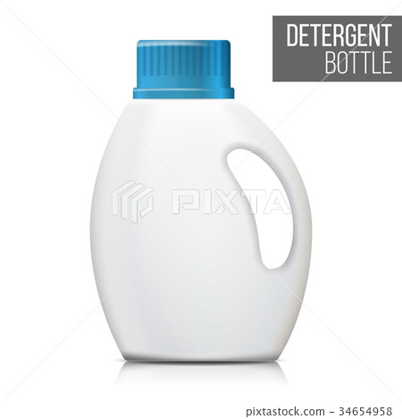 Detergent Bottle Vector. Realistic Mock Up. White Detergent Bottle Vector. Realistic Mock Up. White 34654958