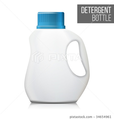 3d Detergent Bottle Mock Up Vector. Blank Plastic 3d Detergent Bottle Mock Up Vector. Blank Plastic 34654961