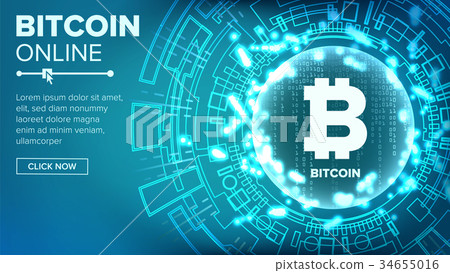 Bitcoin Abstract Technology Background Vector Bitcoin Abstract Technology Background Vector 34655016