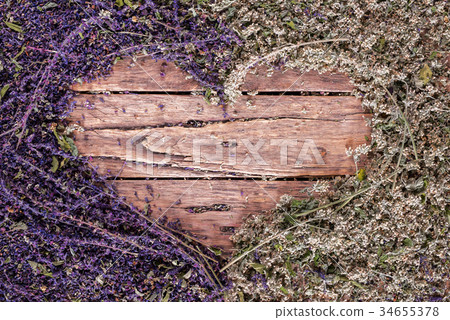 Care Heart Concept Violet Sage Flowers Green Mint 34655378