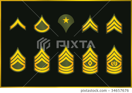 Military Ranks Stripes and Chevrons. Vector Set-插圖素材 [34657676] - PIXTA圖庫