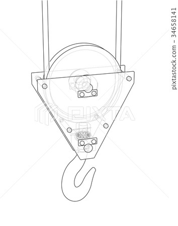 Crane hook. Vector 34658141
