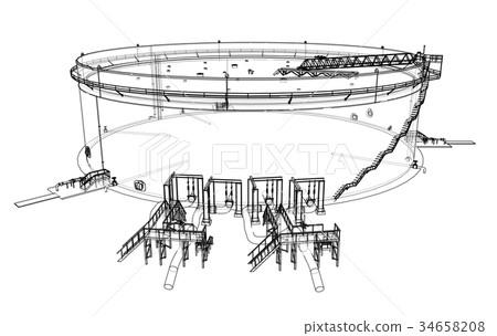 Oil storage tank. Vector 34658208