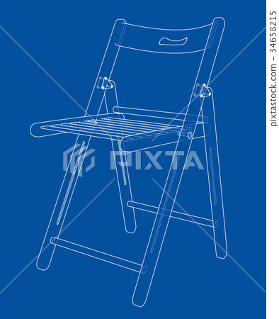 Folding chair sketch. Vector 34658215