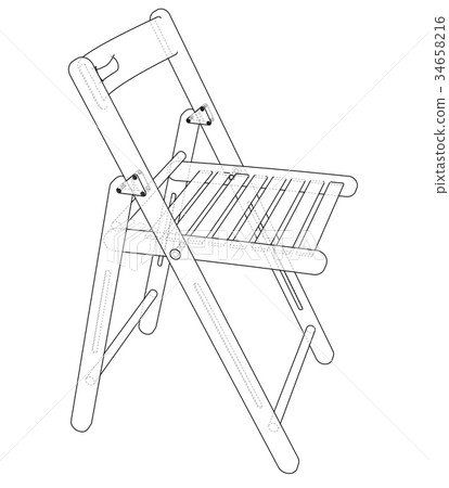 Folding chair sketch. Vector 34658216
