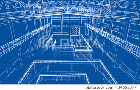 Industrial zone sketch. Vector 34658377