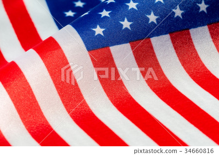 USA flag close-up view USA flag close-up view 34660816