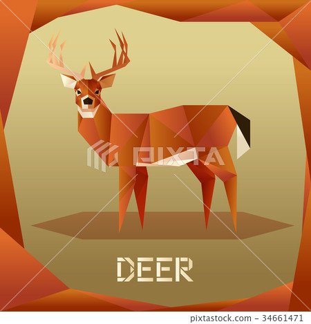 Origami brown Deer Origami brown Deer 34661471