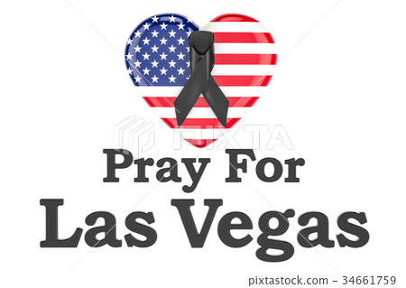 Pray For Las Vegas concept, 3D rendering 34661759